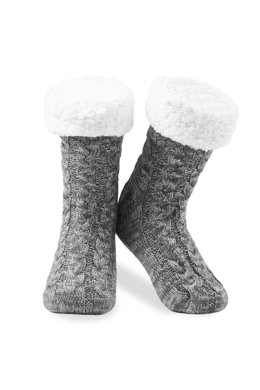 Пушистые вязаные тапочки-носки CityComfort, серый
Пушистые вязаные тапочки-носки CityComfort, серый