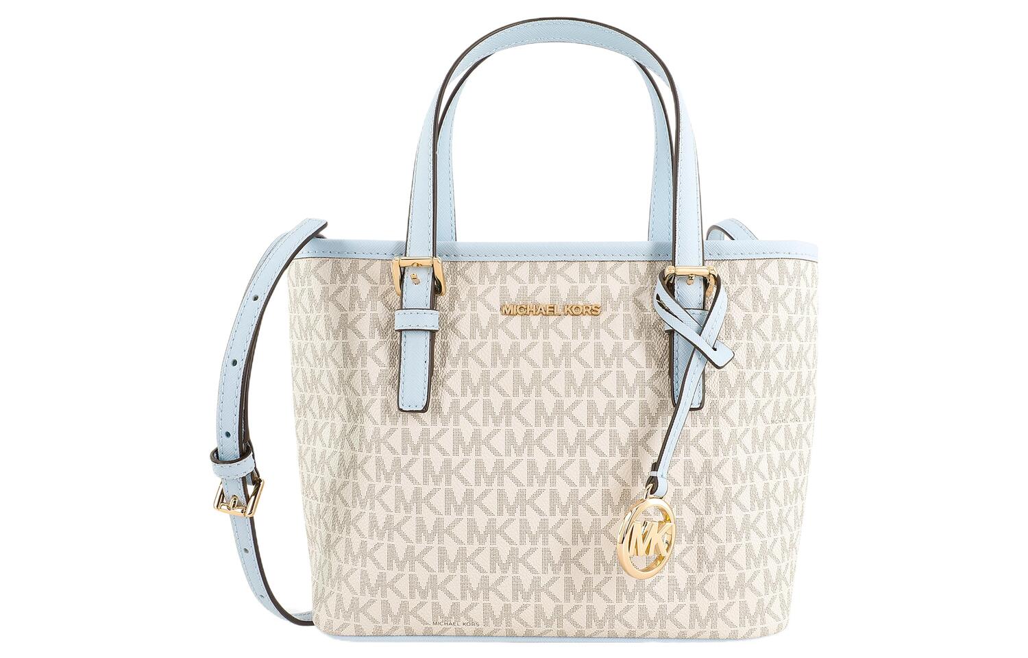 Сумка через плечо из холста с кожаными деталями женская бело-голубая MICHAEL KORS
Сумка через плечо из холста с кожаными деталями женская бело-голубая MICHAEL KORS