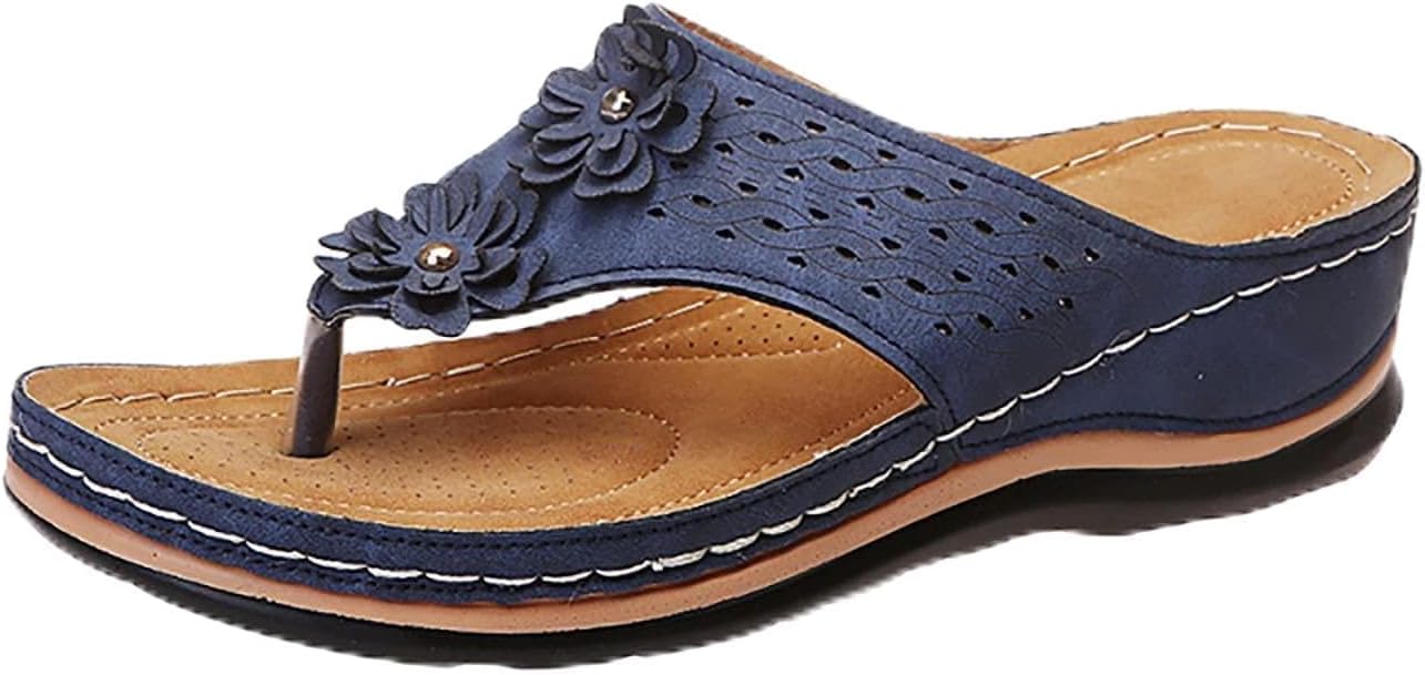 Ортопедические сандалии с поддержкой свода стопы, женские шлепанцы с декоративным цветком на танкетке, летние удобные сандалии на платформе для прогулок, дышащие с вырезами, легкие шлепанцы Generic, синий
Ортопедические сандалии с поддержкой свода стопы, женские шлепанцы с декоративным цветком на танкетке, летние удобные сандалии на платформе для прогулок, дышащие с вырезами, легкие шлепанцы Generic, синий