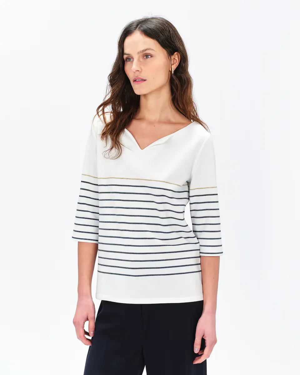 Женская футболка с французскими рукавами и полосатым принтом Caroll, цвет Crudo
Женская футболка с французскими рукавами и полосатым принтом Caroll, цвет Crudo