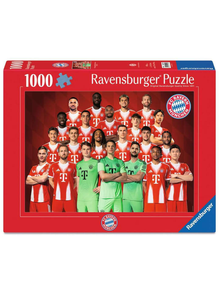 Цветной пазл Ravensburger из 1000 деталей с изображением футбольного клуба «Бавария Мюнхен» сезона 2025/2026
Цветной пазл Ravensburger из 1000 деталей с изображением футбольного клуба «Бавария Мюнхен» сезона 2025/2026