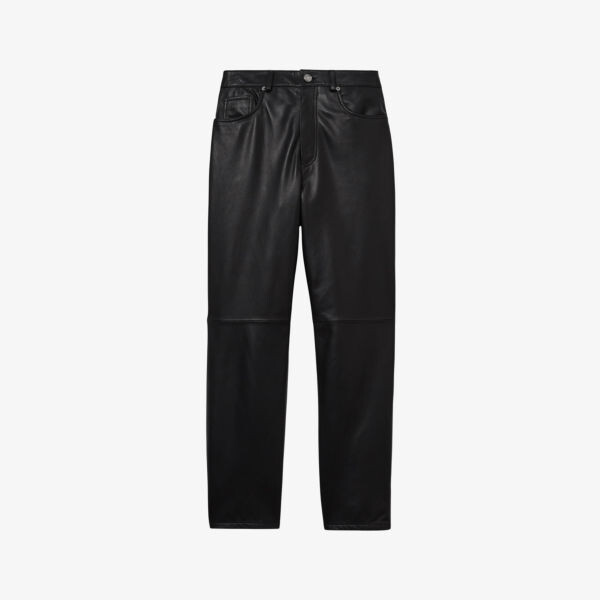 Узкие кожаные брюки Verona с высокой посадкой Reiss, черный
Узкие кожаные брюки Verona с высокой посадкой Reiss, черный