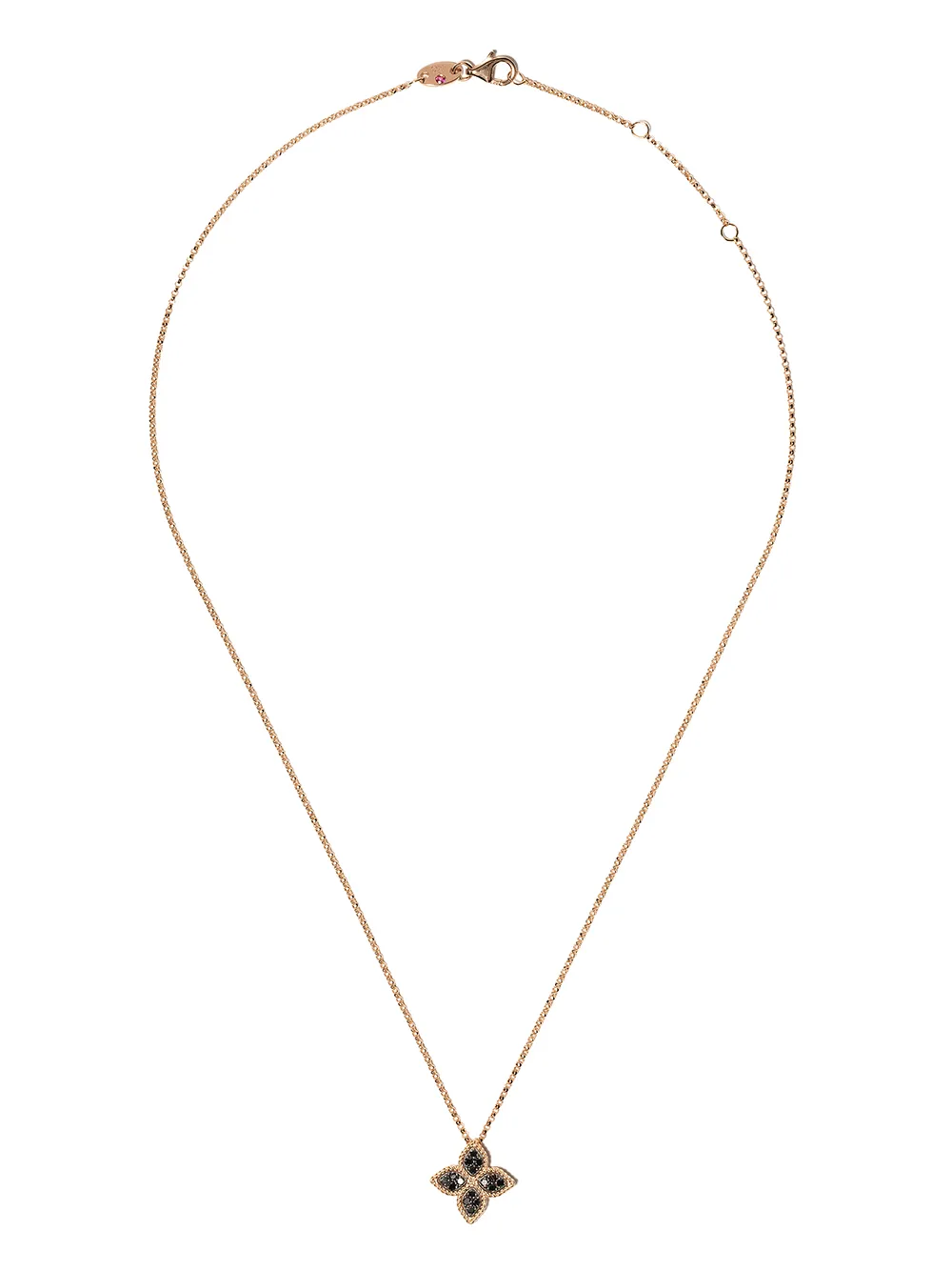 Золотая цепочка на шею Princess Flower с бриллиантами Roberto Coin, розовый