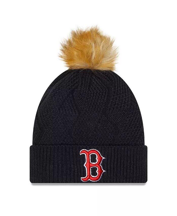 Женская темно-синяя вязаная шапка Boston Red Sox Snowy с манжетами и помпоном New Era, синий
Женская темно-синяя вязаная шапка Boston Red Sox Snowy с манжетами и помпоном New Era, синий