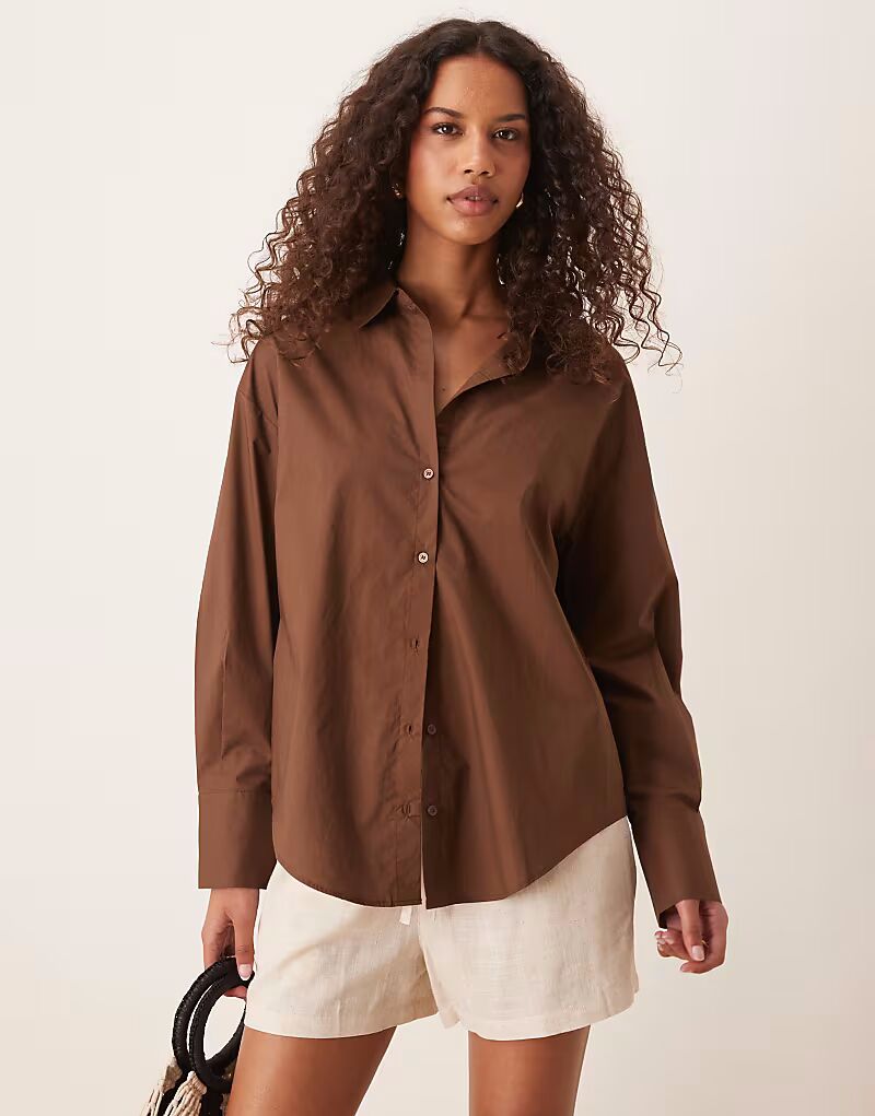 Рубашка свободного кроя Mango из льняного материала темно-коричневого цвета
Рубашка свободного кроя Mango из льняного материала темно-коричневого цвета