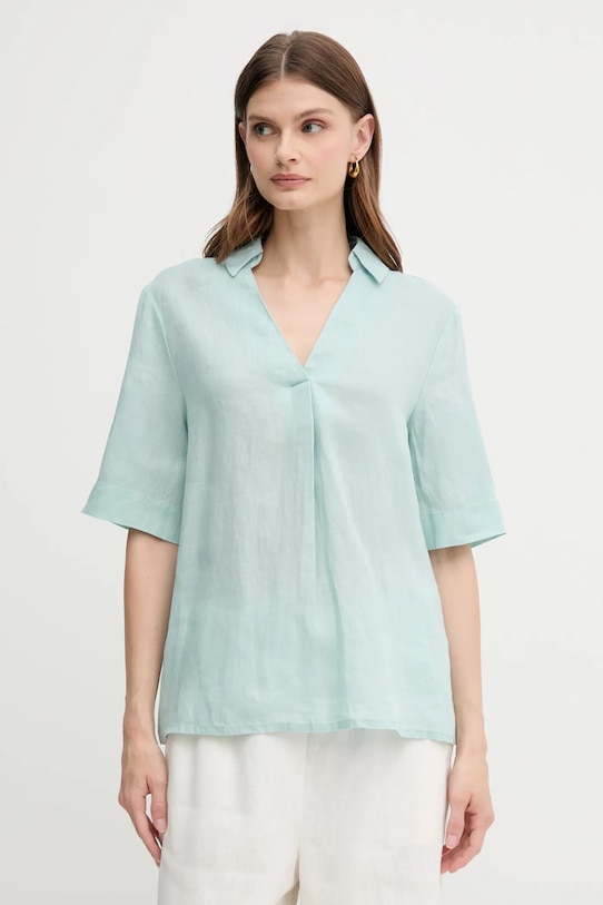 Льняная блузка United Colors Of Benetton, бирюзовый
Льняная блузка United Colors Of Benetton, бирюзовый