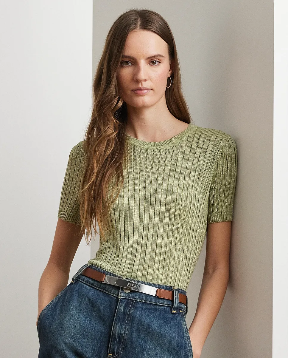 Женский свитер с короткими рукавами и круглым вырезом Lauren Ralph Lauren, зеленый
Женский свитер с короткими рукавами и круглым вырезом Lauren Ralph Lauren, зеленый