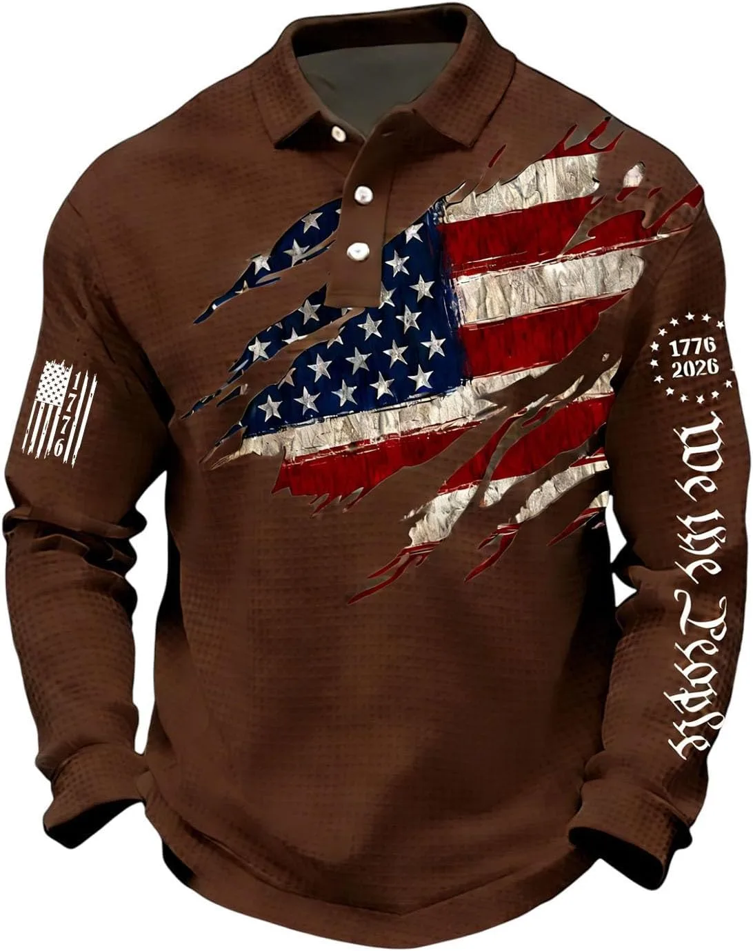 Футболка-поло с длинным рукавом и патриотичным принтом Red White and Blue lopmou
Футболка-поло с длинным рукавом и патриотичным принтом Red White and Blue lopmou