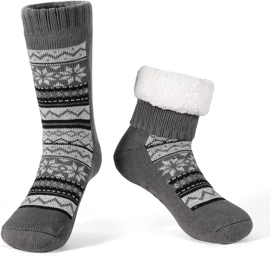 Мужские теплые уютные носки-тапочки с подошвой против скольжения LEMZONE, зимние носки с мягкой флисовой подкладкой, подарки на Рождество, серый
Мужские теплые уютные носки-тапочки с подошвой против скольжения LEMZONE, зимние носки с мягкой флисовой подкладкой, подарки на Рождество, серый