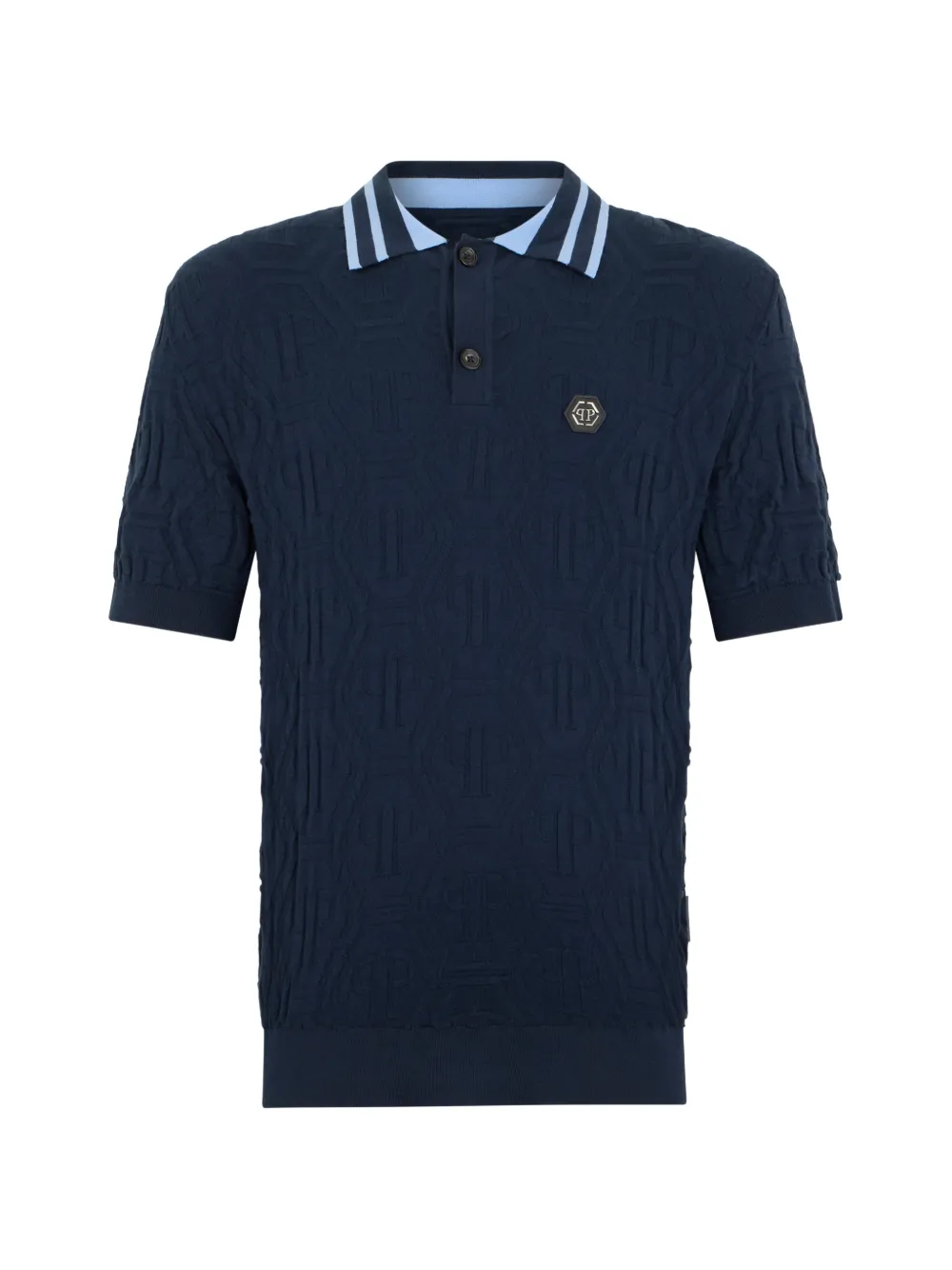 Жаккардовая рубашка поло с монограммой Philipp Plein, синий
Жаккардовая рубашка поло с монограммой Philipp Plein, синий