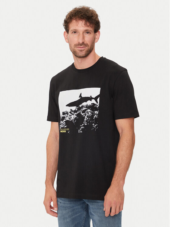 Футболка стандартного кроя Boss, черный 
Футболка стандартного кроя Boss, черный