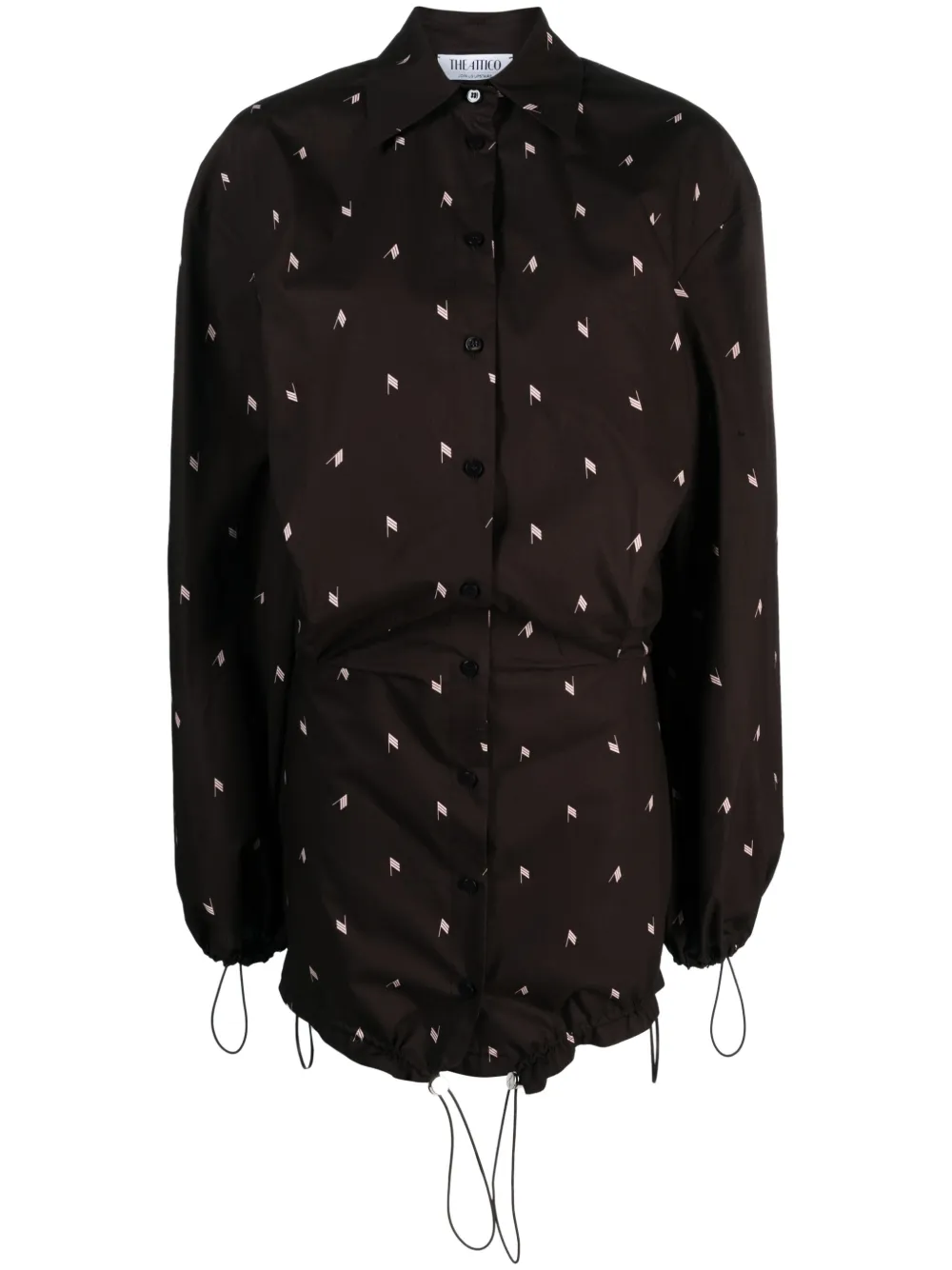 Платье-рубашка с логотипом The Attico, коричневый
Платье-рубашка с логотипом The Attico, коричневый