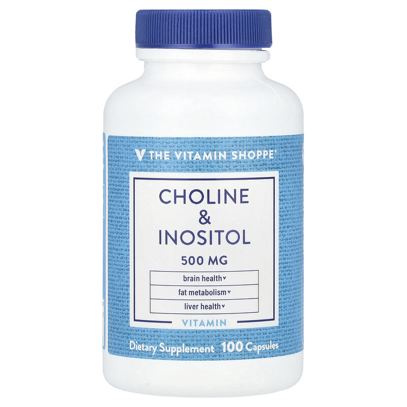 The Vitamin Shoppe, Холин и инозитол, 500 мг, 100 капсул 
The Vitamin Shoppe, Холин и инозитол, 500 мг, 100 капсул
