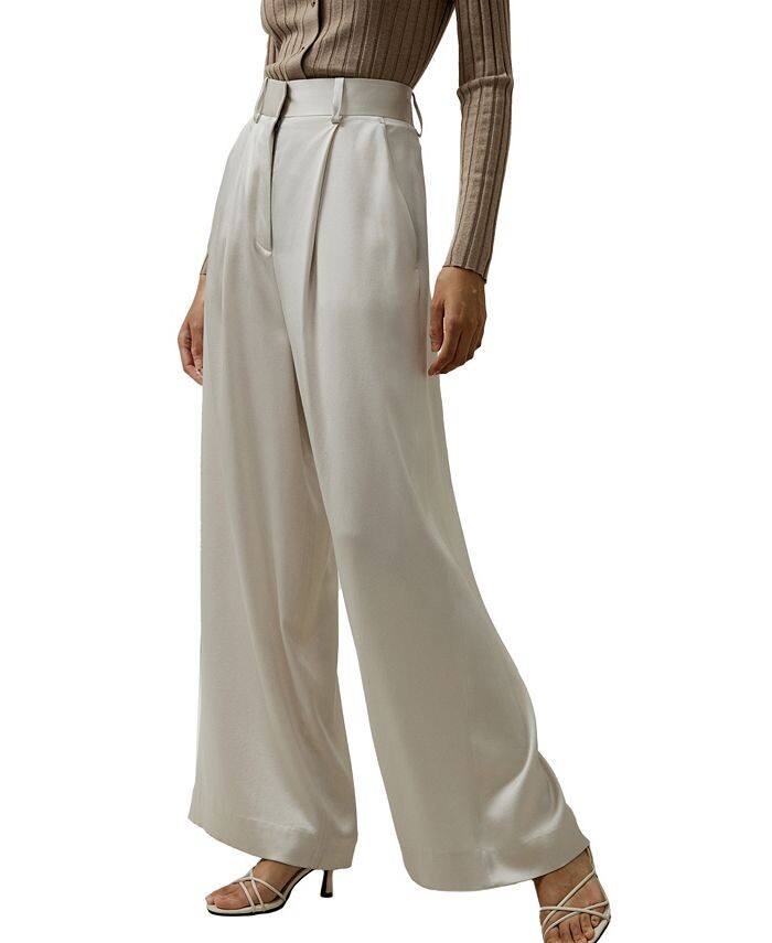 Женские брюки из плотного шелка с высокой талией и широкими штанинами LILYSILK, серый
Женские брюки из плотного шелка с высокой талией и широкими штанинами LILYSILK, серый