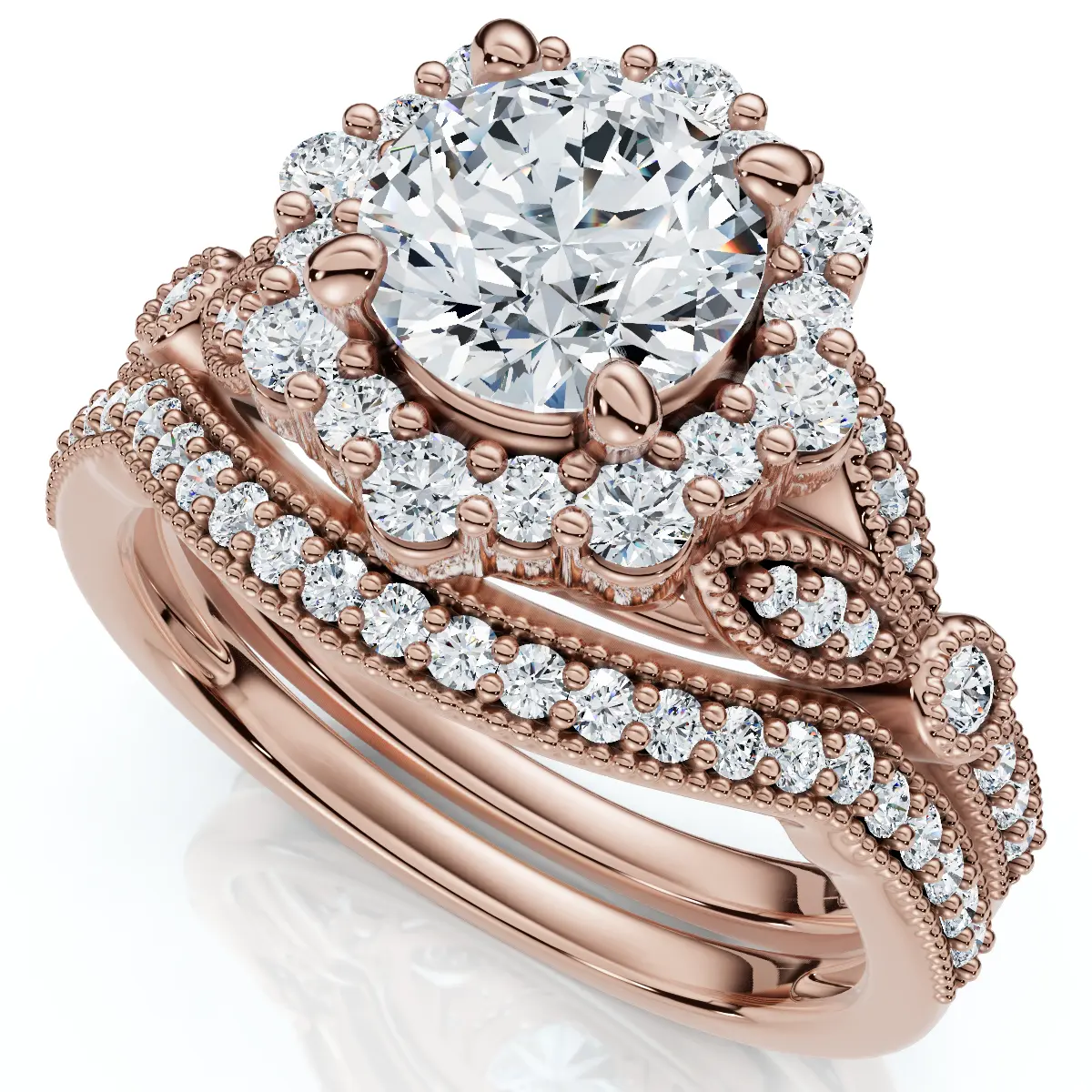 Комплект обручальных колец «Элоиза» с бриллиантами 1 1/2 карата, 14-каратное золото или платина Pompeii2, 14K Rose Gold
Комплект обручальных колец «Элоиза» с бриллиантами 1 1/2 карата, 14-каратное золото или платина Pompeii2, 14K Rose Gold