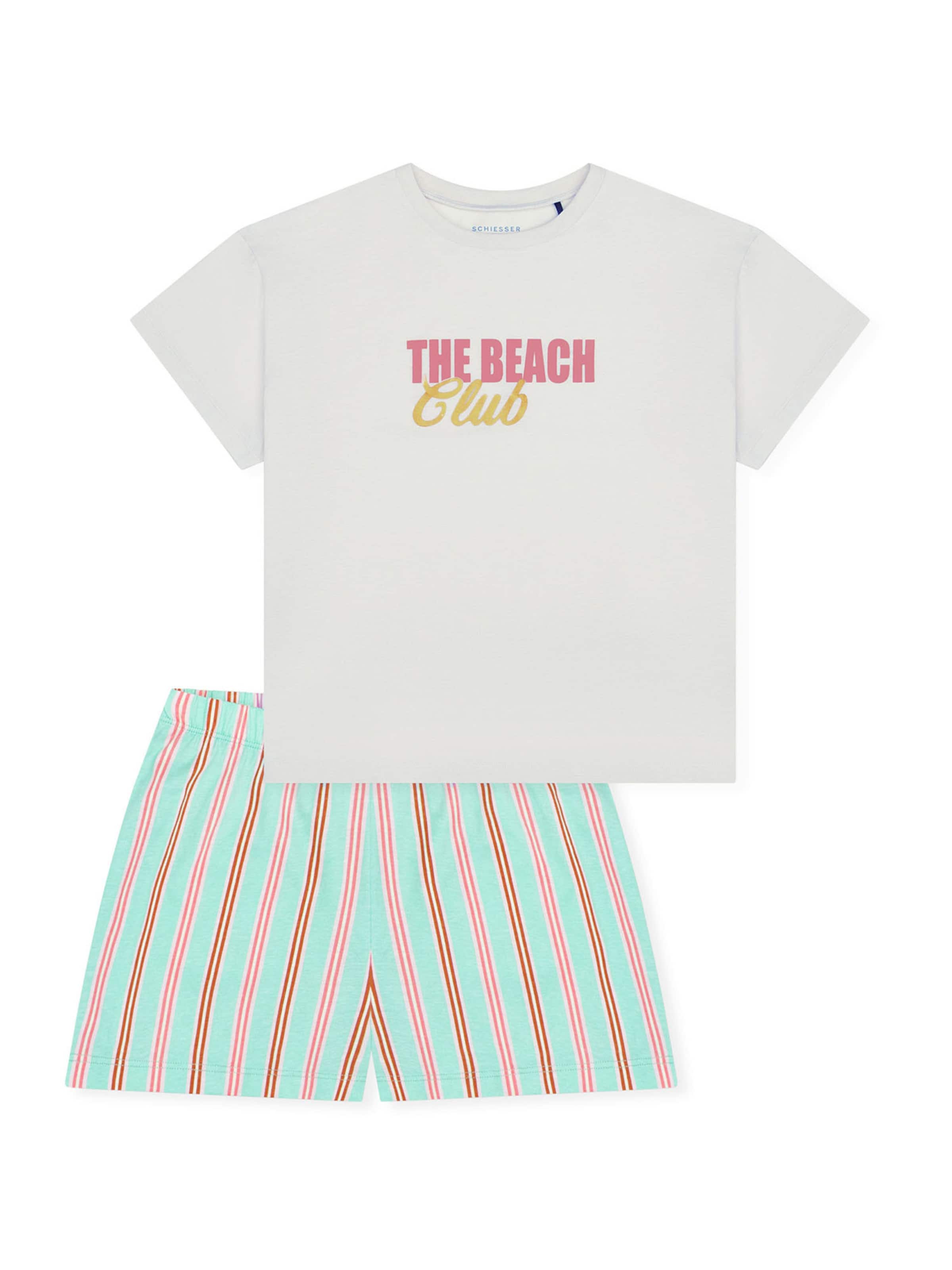 SCHIESSER Пижама 'Ночная одежда' в цветах Mint, Pink, White
SCHIESSER Пижама 'Ночная одежда' в цветах Mint, Pink, White