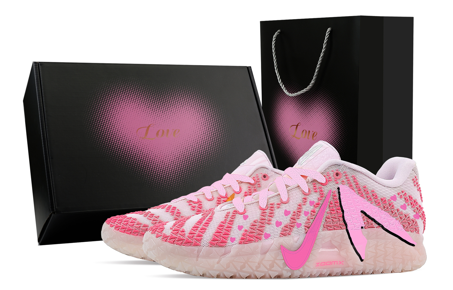 Nike Ja Morant 3 Dopamine Pony, Love Gift Box Rebound Grip низкие баскетбольные кроссовки для мужчин, розовые
Nike Ja Morant 3 Dopamine Pony, Love Gift Box Rebound Grip низкие баскетбольные кроссовки для мужчин, розовые