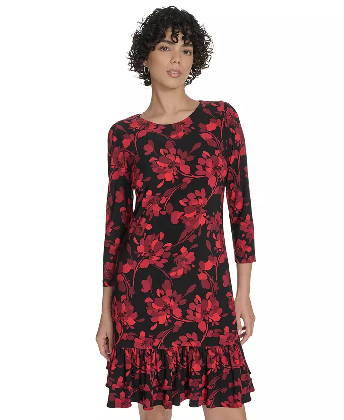 Женское платье с рукавами 3/4 и оборками по подолу Tommy Hilfiger
Женское платье с рукавами 3/4 и оборками по подолу Tommy Hilfiger