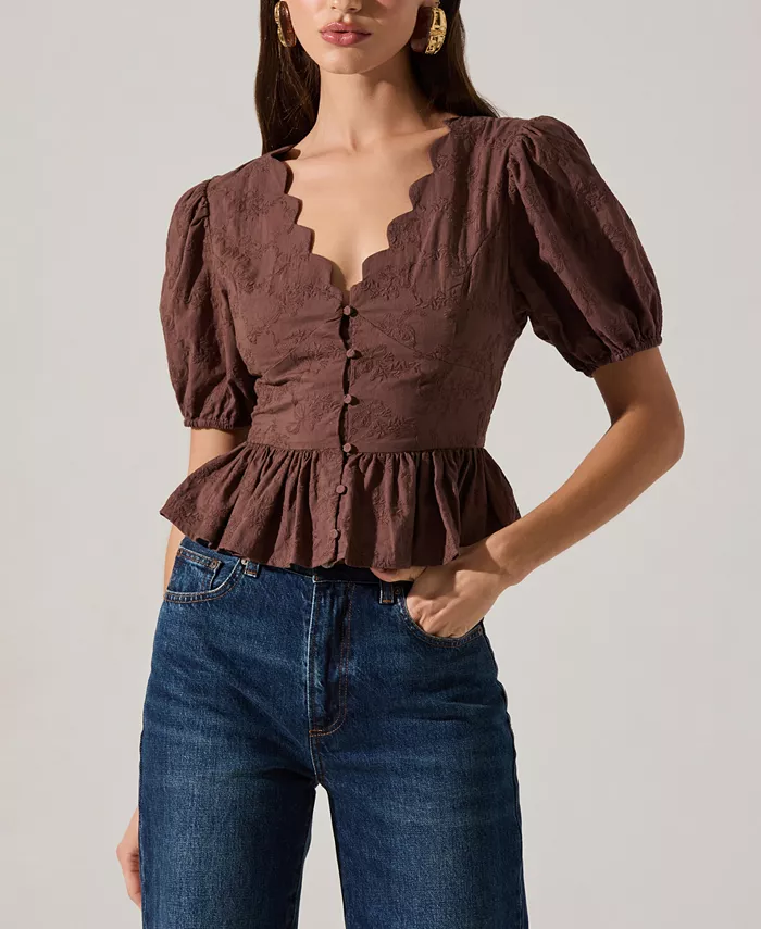 Женский топ Arely с V-образным вырезом ASTR the Label, коричневый
Женский топ Arely с V-образным вырезом ASTR the Label, коричневый