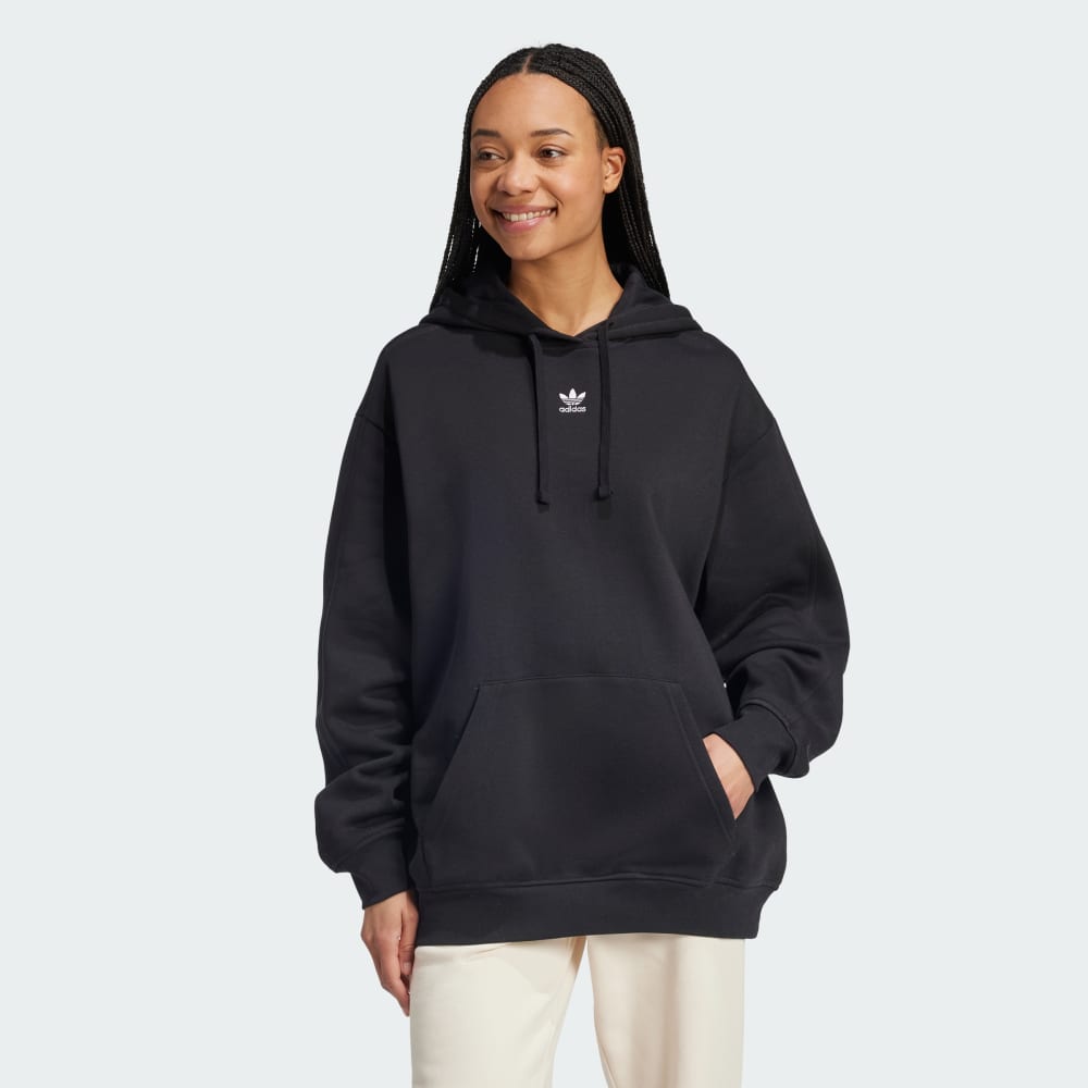 Худи Adidas Essentials Oversized Fleece Hoodie, черный 
Худи Adidas Essentials Oversized Fleece Hoodie, черный