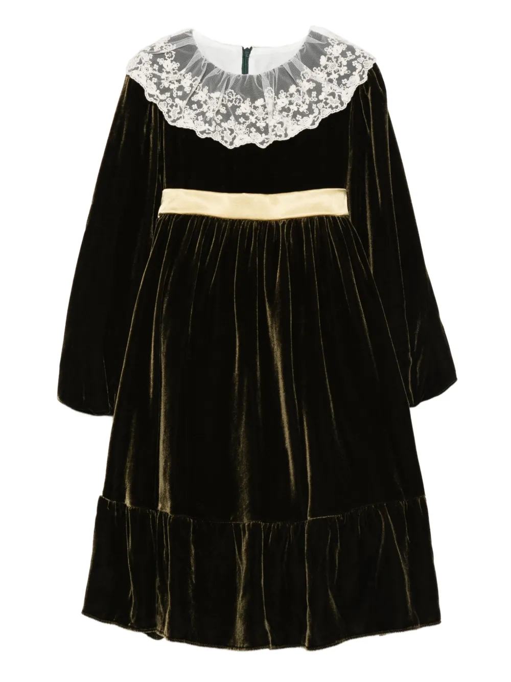 Бархатное платье с кружевным воротником La Stupenderia, зеленый
Бархатное платье с кружевным воротником La Stupenderia, зеленый