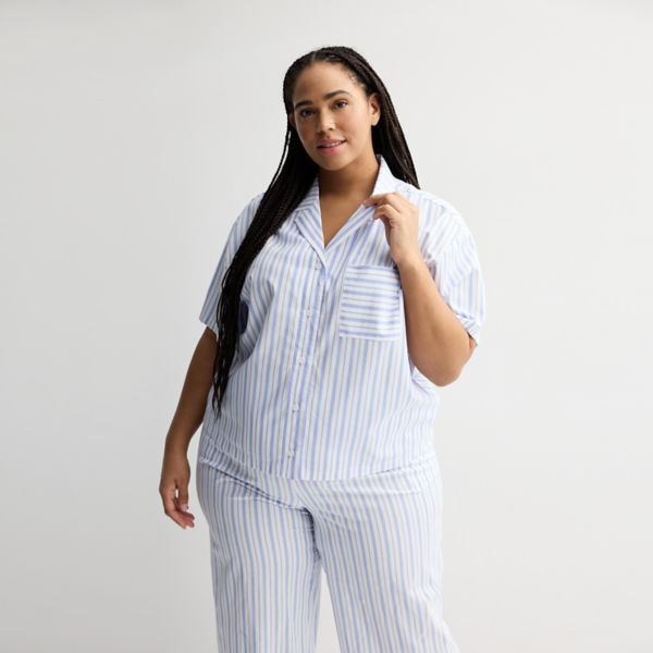 Тканый топ для сна больших размеров Sonoma Goods For Life, цвет blue white stripe
Тканый топ для сна больших размеров Sonoma Goods For Life, цвет blue white stripe