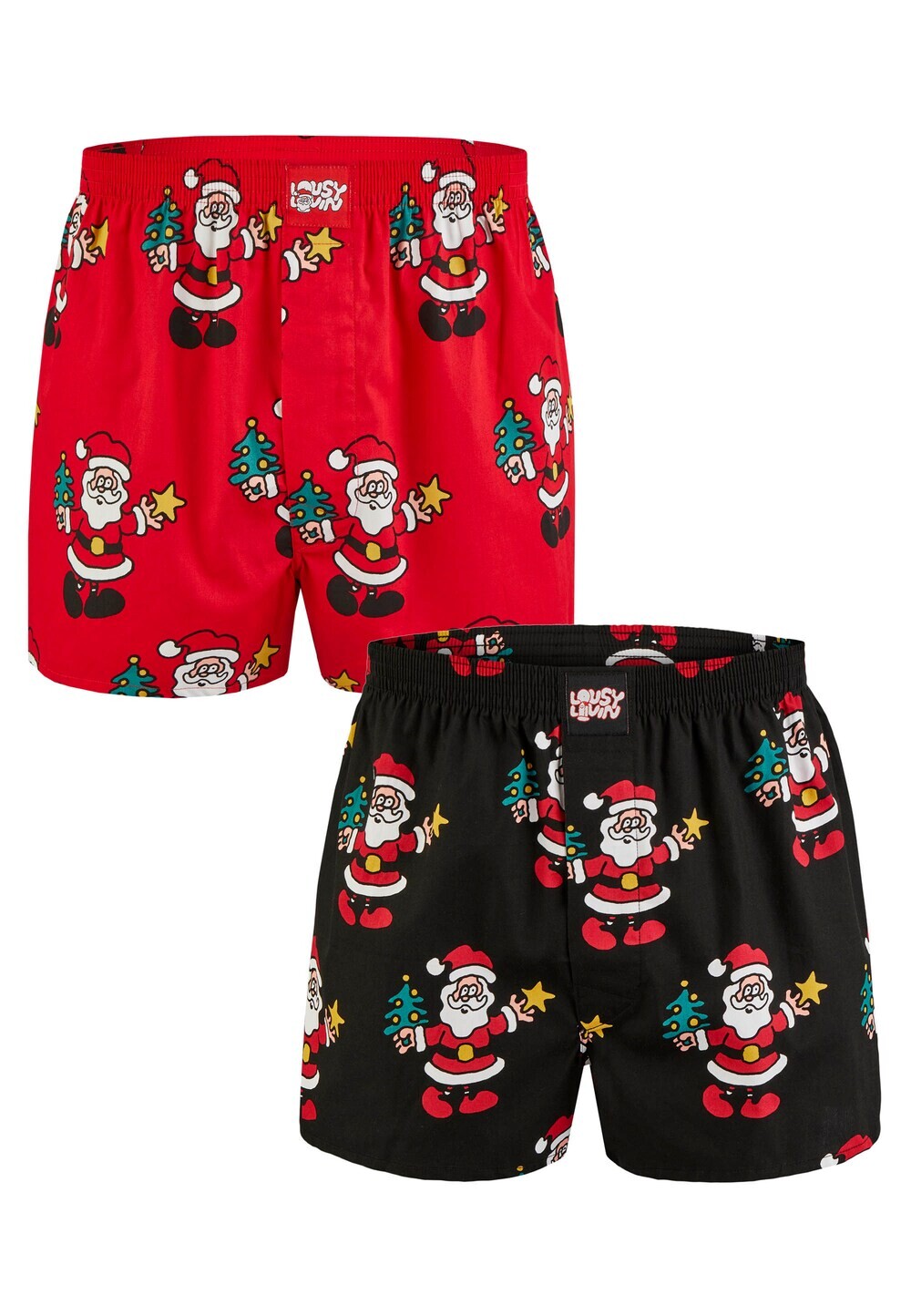 Трусы боксеры Lousy Livin Santa, красный/черный 
Трусы боксеры Lousy Livin Santa, красный/черный