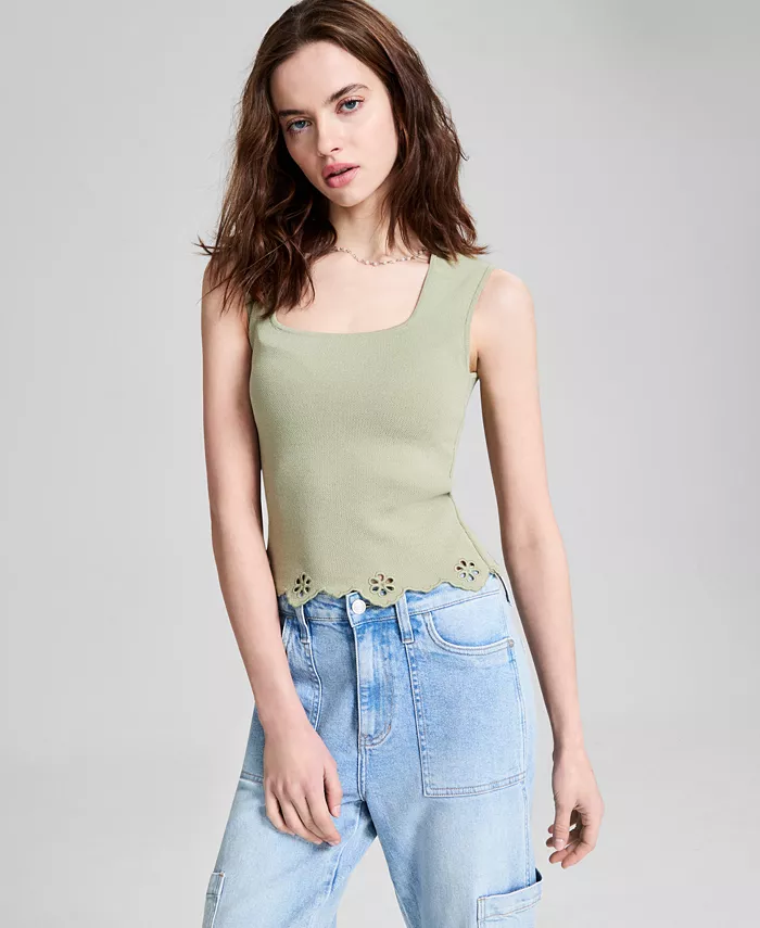 Женский топ с квадратным вырезом и ажурной отделкой And Now This, зеленый
Женский топ с квадратным вырезом и ажурной отделкой And Now This, зеленый