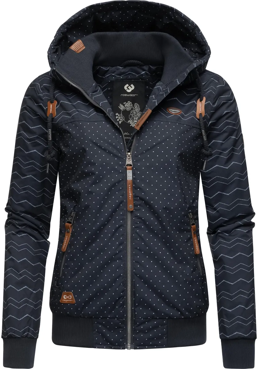 Зимняя куртка Ragwear "Nuggie Zig Zag Intl.", с капюшоном, стильная женская куртка для отдыха с рисунком, синий 
Зимняя куртка Ragwear "Nuggie Zig Zag Intl.", с капюшоном, стильная женская куртка для отдыха с рисунком, синий