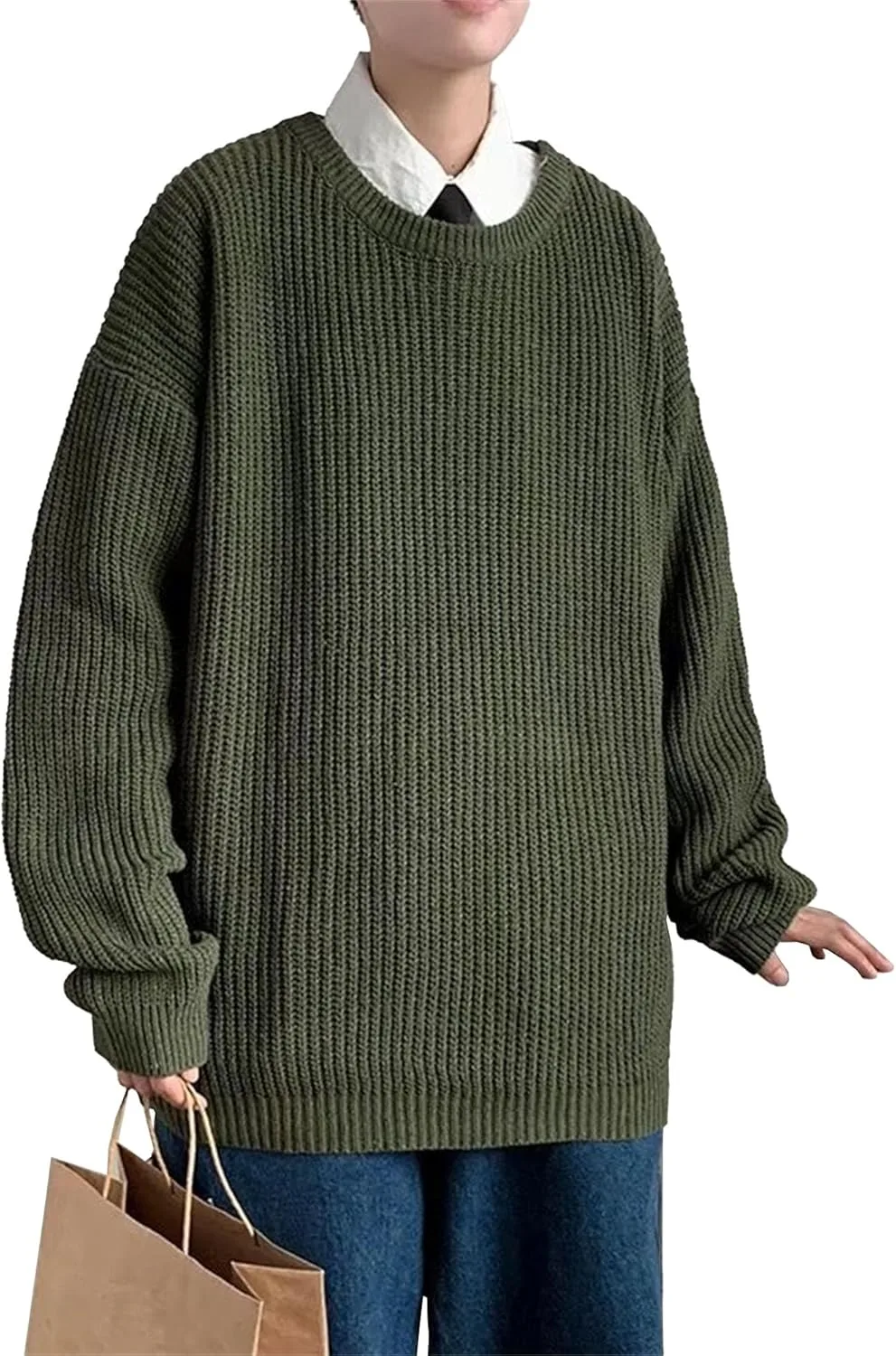 Мужской свитер DGHM-JLMY с воротником-стойкой, свободный, крупной вязки
Мужской свитер DGHM-JLMY с воротником-стойкой, свободный, крупной вязки