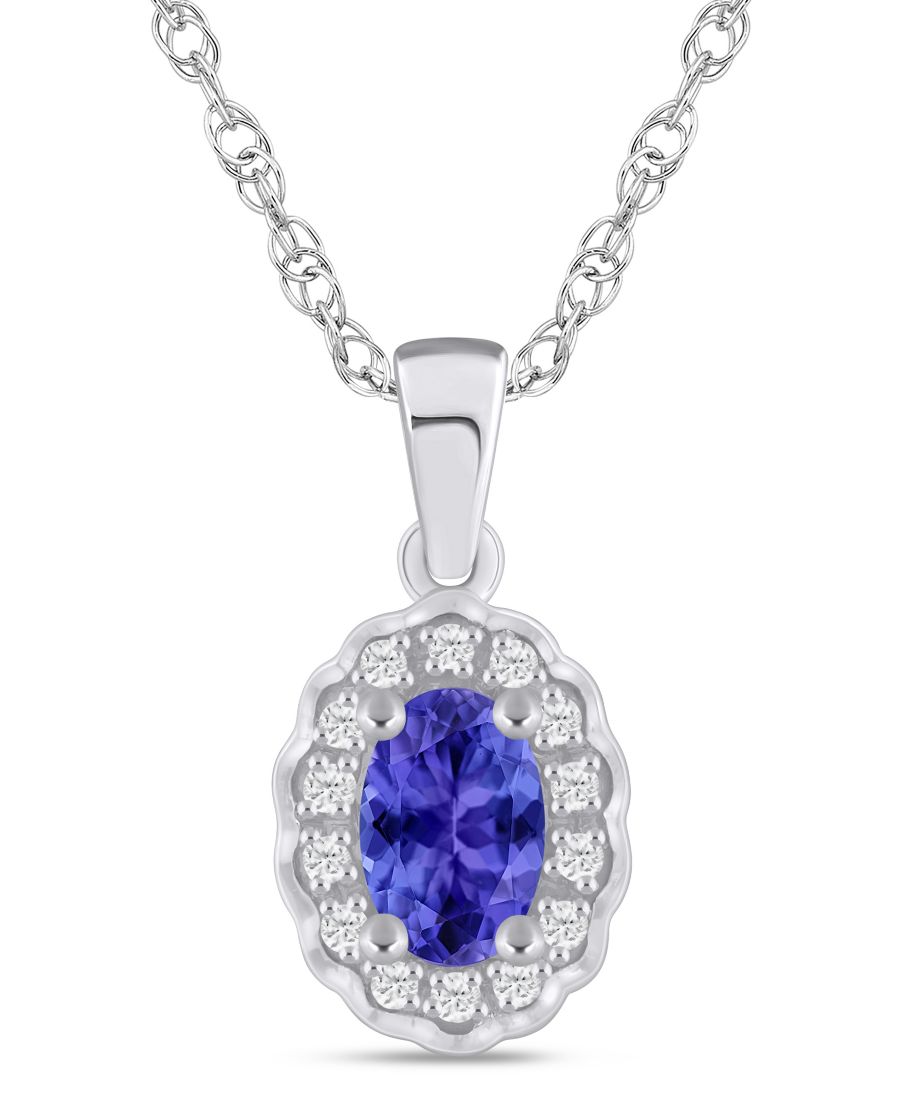 Подвеска-колье с ореолом из драгоценных камней и бриллиантов (общий вес 1/20 карата) в белом золоте 10 карат Macy's, Tanzanite White Gold
Подвеска-колье с ореолом из драгоценных камней и бриллиантов (общий вес 1/20 карата) в белом золоте 10 карат Macy's, Tanzanite White Gold