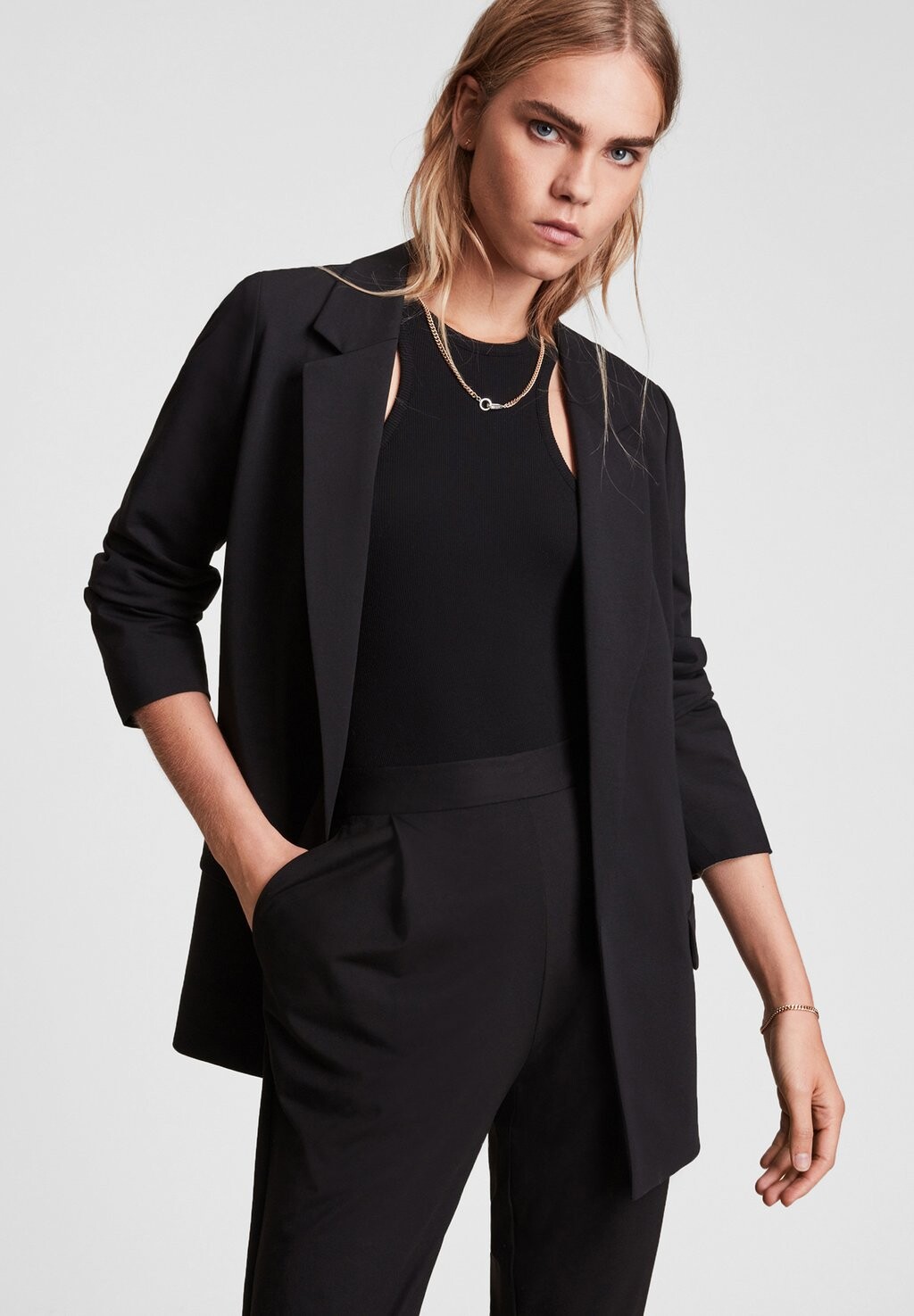 Пиджак AllSaints, черный 
Пиджак AllSaints, черный