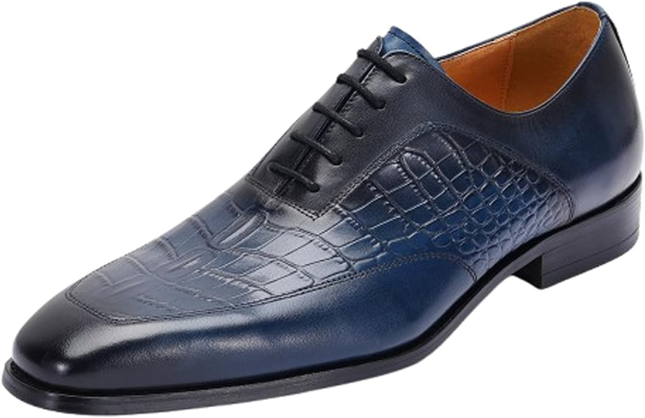 Мужские элегантные синие оксфорды Santimon Mens из кожи - формальные туфли на шнуровке с тиснением под крокодила для бизнеса, свадеб и особых мероприятий
Мужские элегантные синие оксфорды Santimon Mens из кожи - формальные туфли на шнуровке с тиснением под крокодила для бизнеса, свадеб и особых мероприятий