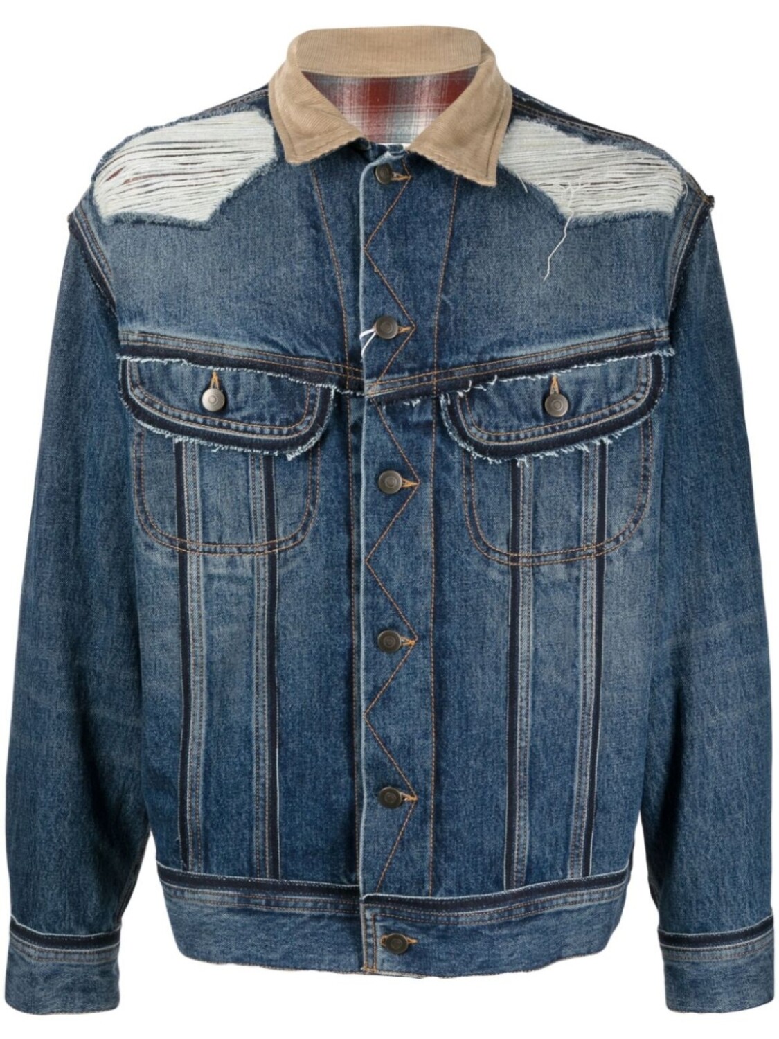 Maison Margiela джинсовая куртка с эффектом потертости из коллаборации с Pendleton, синий
Maison Margiela джинсовая куртка с эффектом потертости из коллаборации с Pendleton, синий