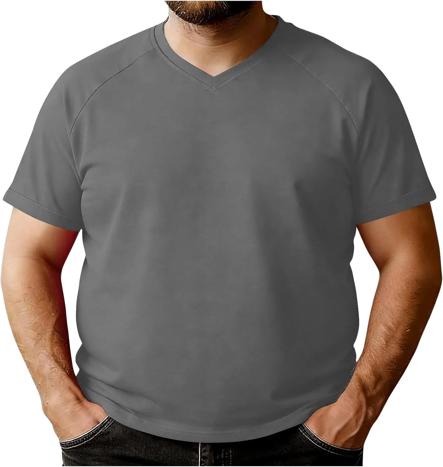 Мужская футболка V-образным вырезом, свободного кроя, Plus Size
Мужская футболка V-образным вырезом, свободного кроя, Plus Size