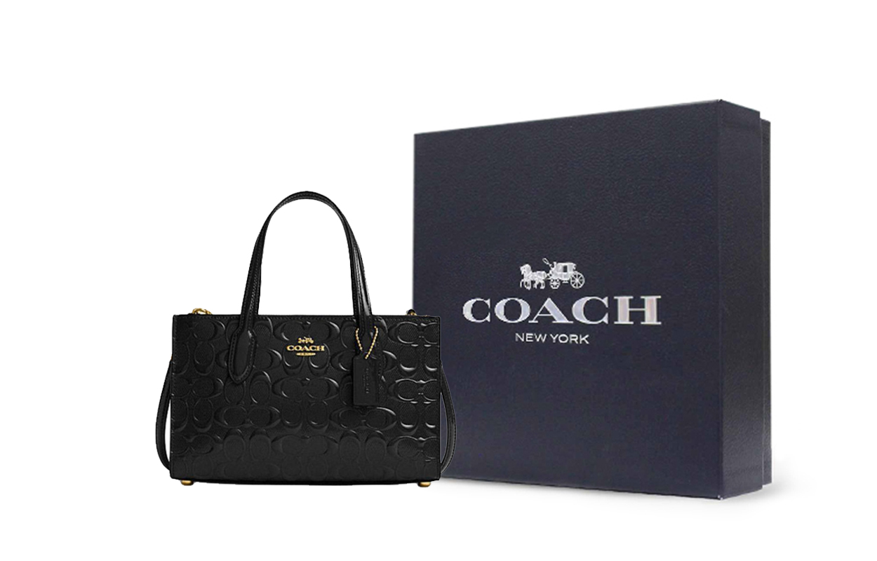 COACH Сумка-шоппер Nina Split из натуральной кожи среднего размера черная 
COACH Сумка-шоппер Nina Split из натуральной кожи среднего размера черная
