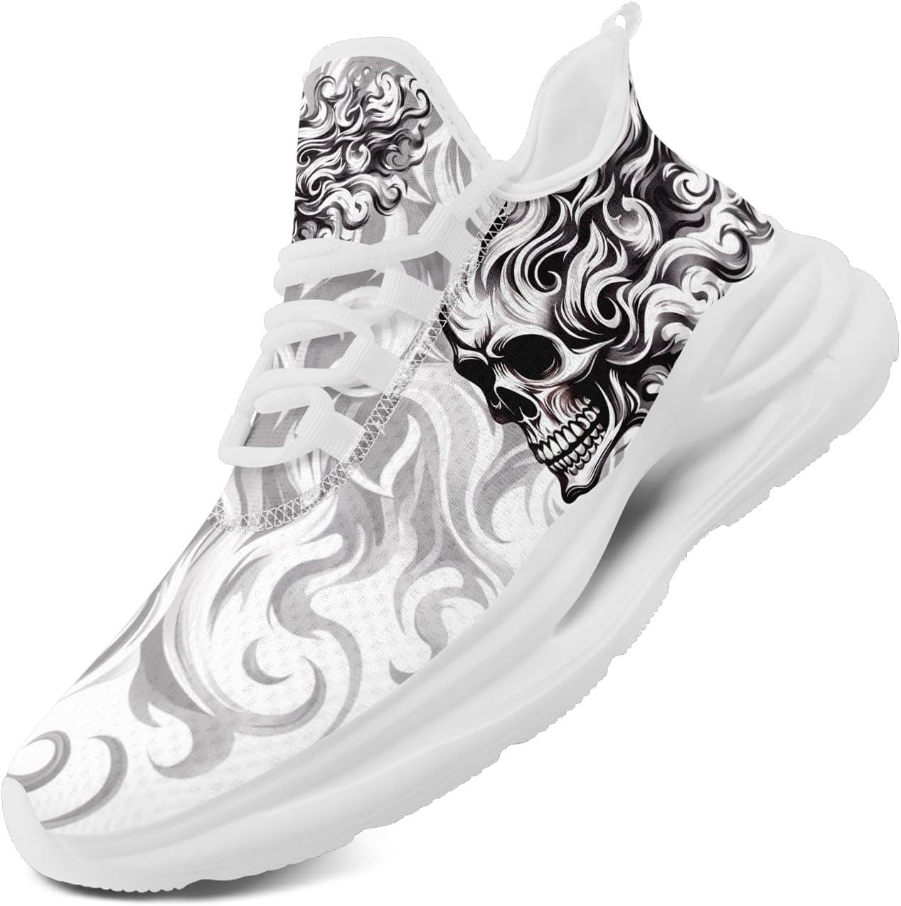 Крутые индивидуализированные мужские и женские готические кроссовки для бега с черепом, панк стиль, легкие, дышащие, повседневные кроссовки для прогулок и спорта Coolcustomize, белый/серый
Крутые индивидуализированные мужские и женские готические кроссовки для бега с черепом, панк стиль, легкие, дышащие, повседневные кроссовки для прогулок и спорта Coolcustomize, белый/серый