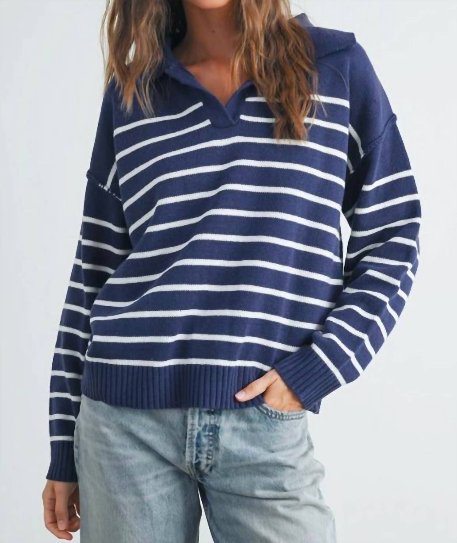 Уютный свитер с V-образным вырезом в темно-синем цвете Buttermelon
Уютный свитер с V-образным вырезом в темно-синем цвете Buttermelon