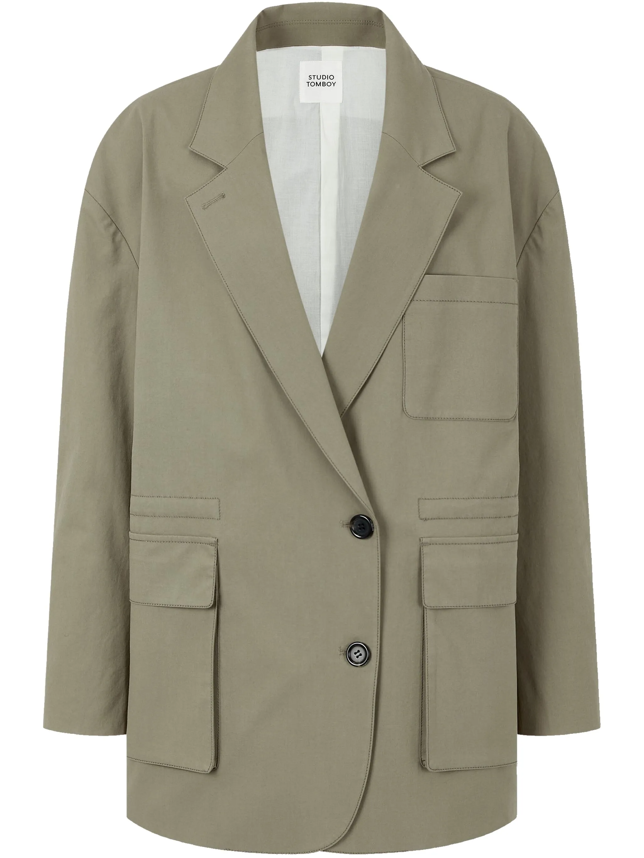 Пиджак оверсайз с объемными карманами Studio Tomboy, зеленый
Пиджак оверсайз с объемными карманами Studio Tomboy, зеленый