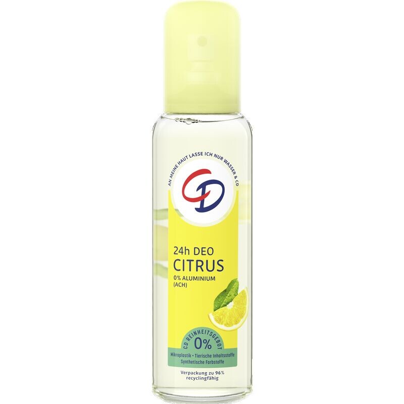 24-часовой дезодорант с распылителем, цитрусовый CD, 75 ml
24-часовой дезодорант с распылителем, цитрусовый CD, 75 ml