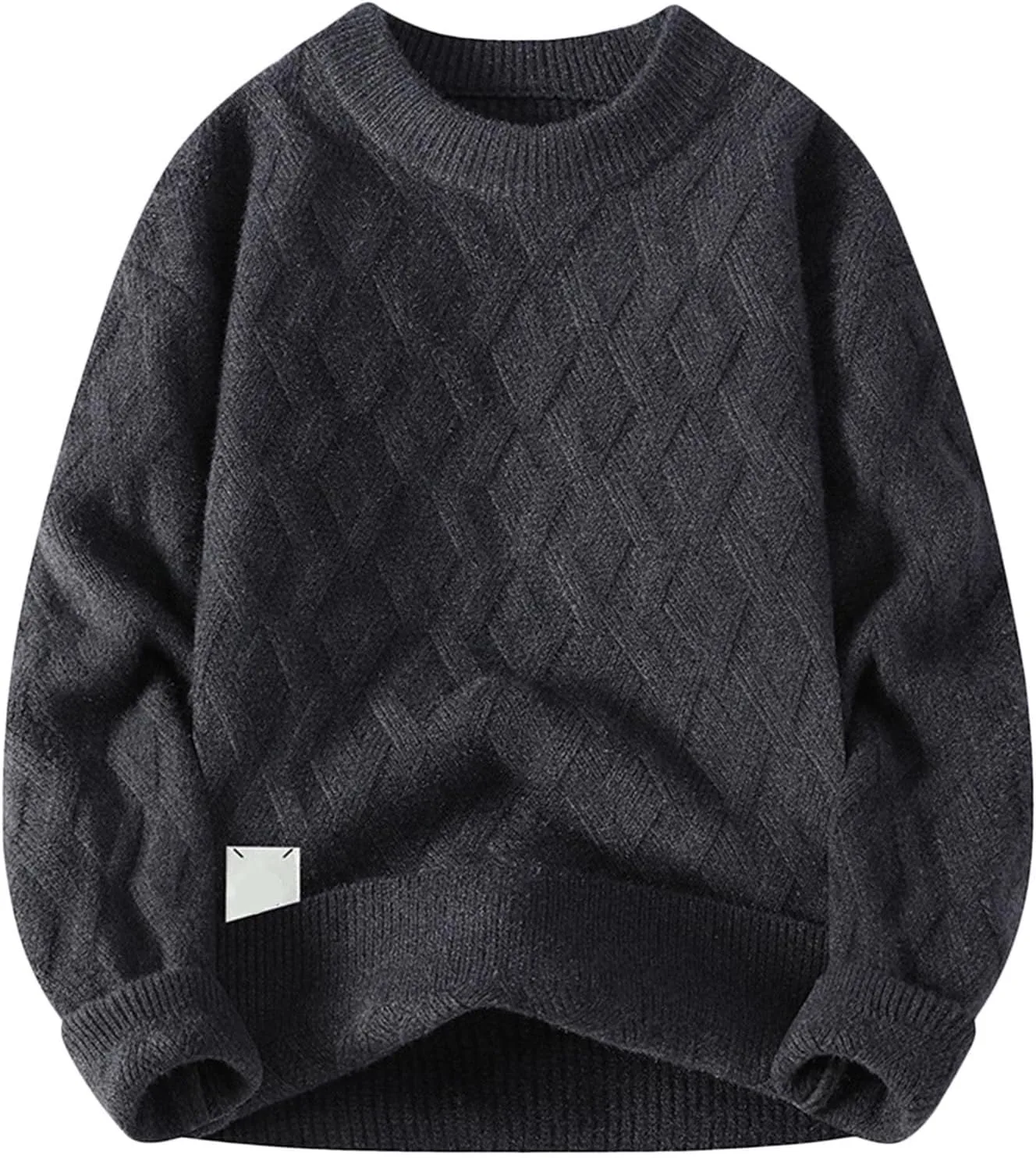 Мужской свитер с косой вязкой, утепленный, свободного кроя
Мужской свитер с косой вязкой, утепленный, свободного кроя