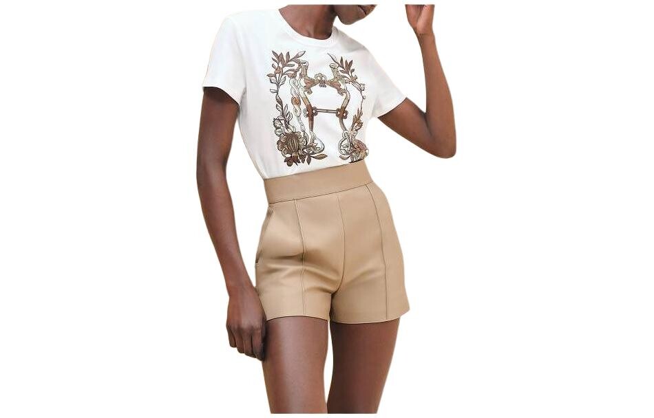 Футболка женская Hermes, белый / золотой 
Футболка женская Hermes, белый / золотой