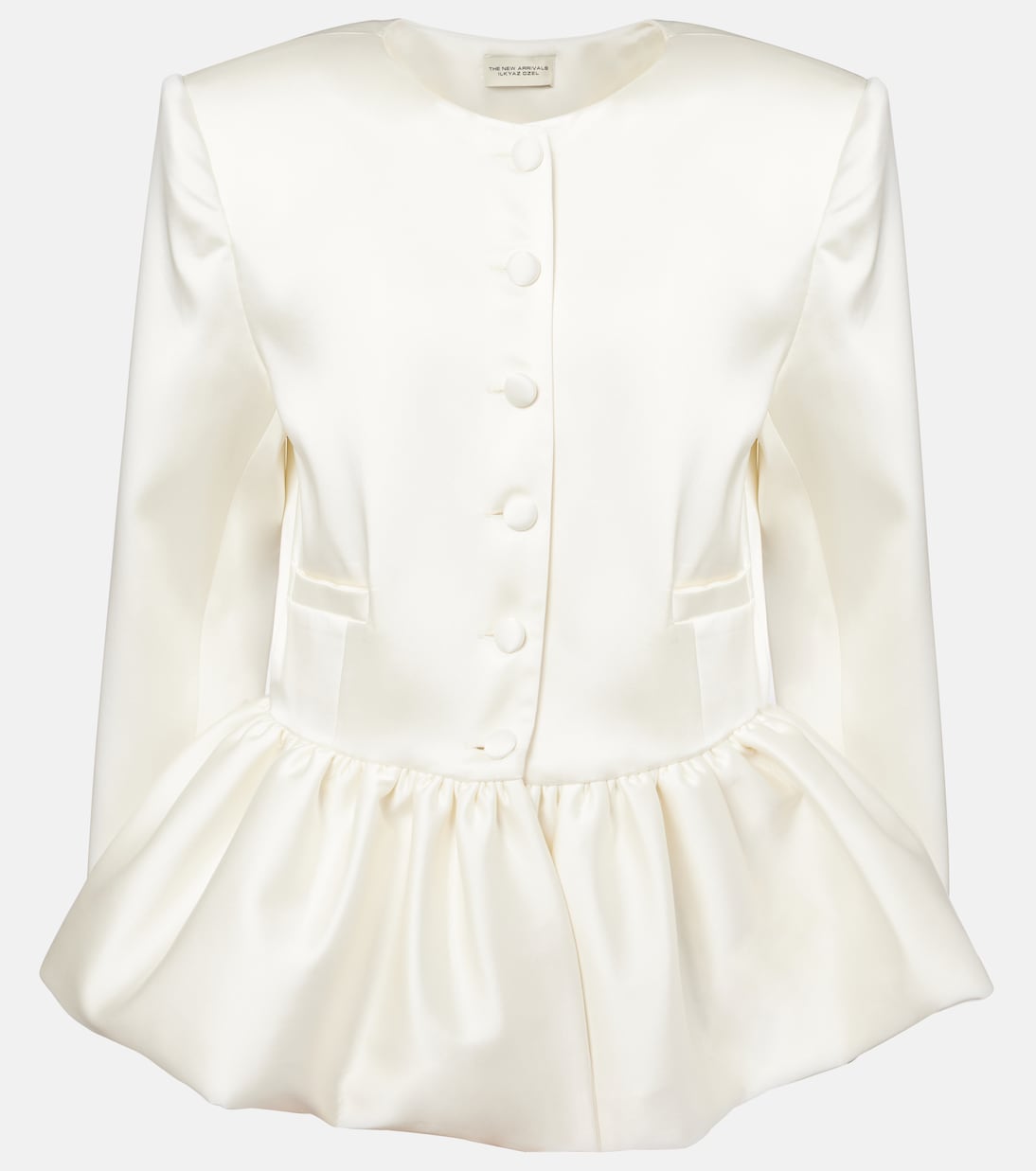 Жакет из атласа с воланами цвета безе The New Arrivals Ilkyaz Ozel, белый
Жакет из атласа с воланами цвета безе The New Arrivals Ilkyaz Ozel, белый