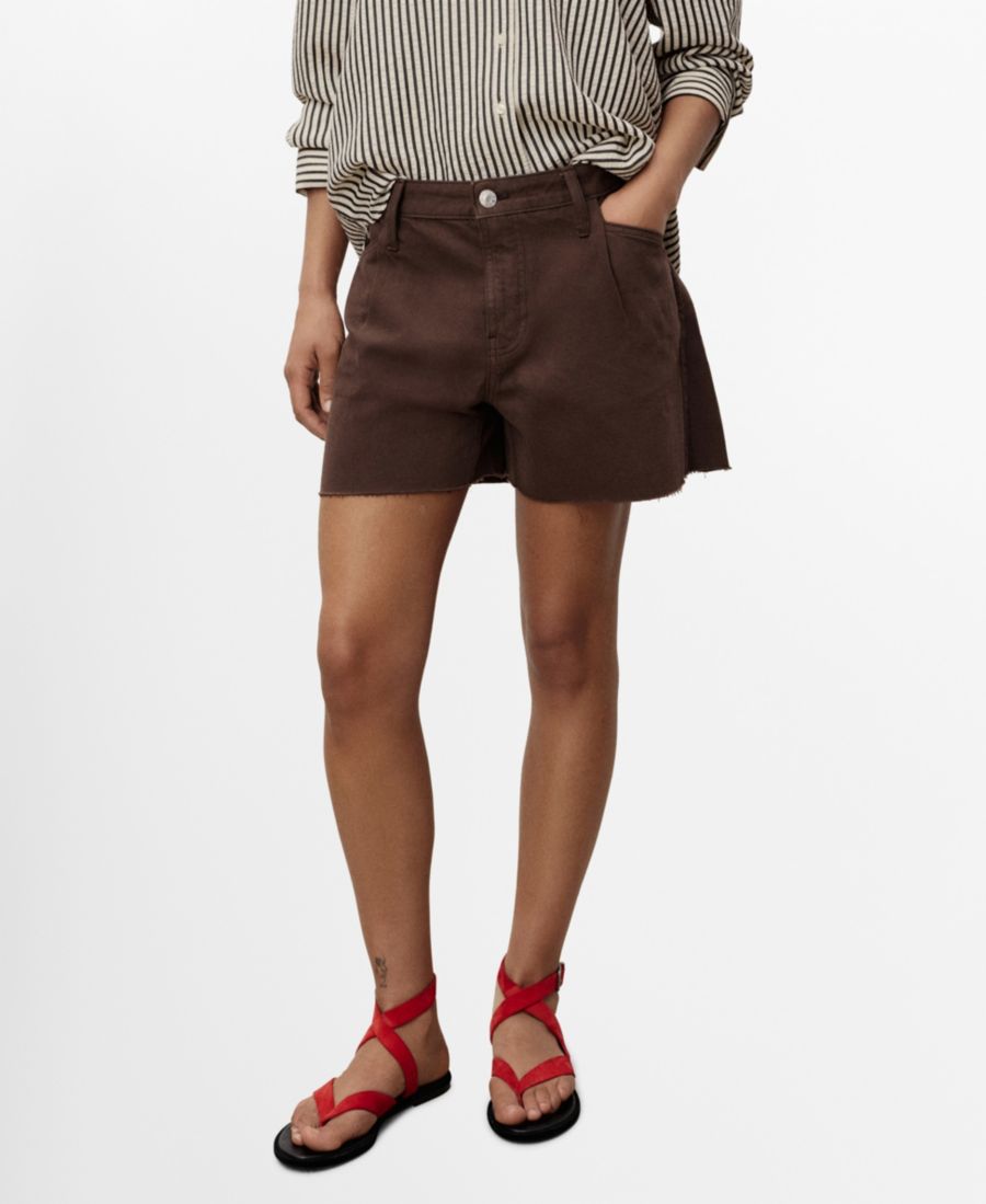 Женские джинсовые шорты с бахромой и складками MANGO, Chocolate
Женские джинсовые шорты с бахромой и складками MANGO, Chocolate