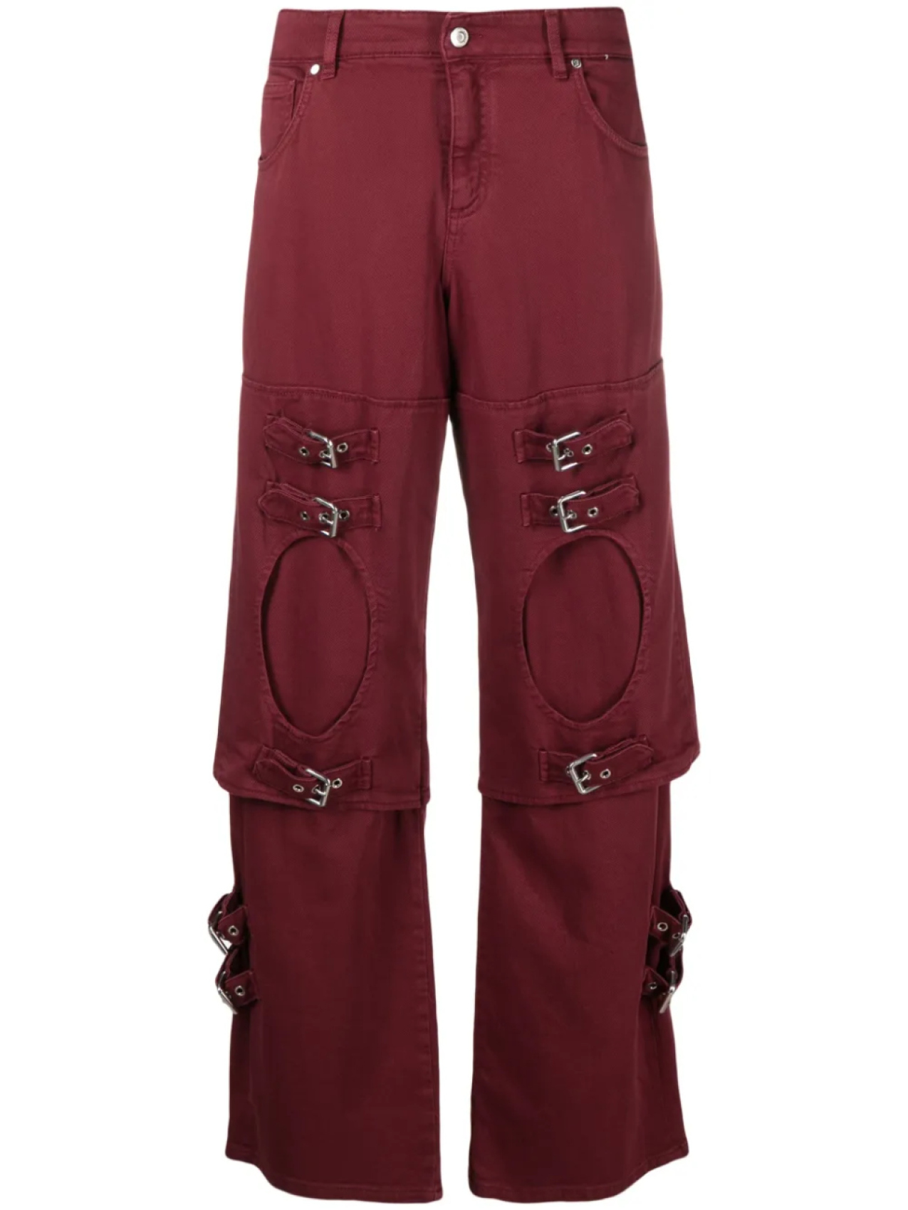 Blumarine джинсы бойфренды с пряжками, красный 
Blumarine джинсы бойфренды с пряжками, красный