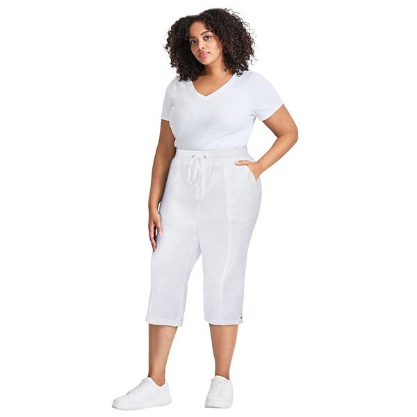 Женские капри plus size из хлопка с подвернутым краем Avenue, White
Женские капри plus size из хлопка с подвернутым краем Avenue, White
