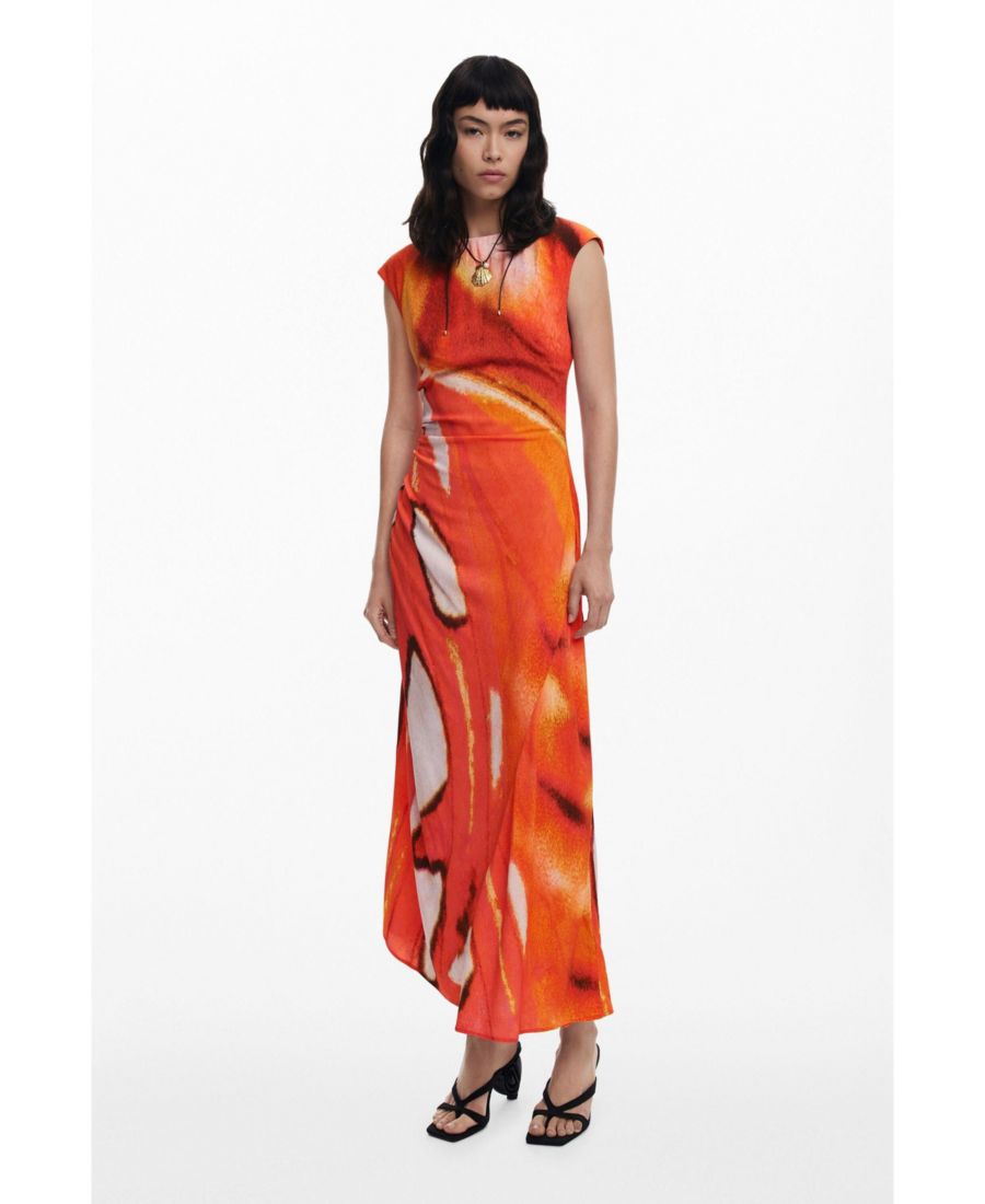 Женское длинное платье с драпировкой Desigual, Orange/White/Black
Женское длинное платье с драпировкой Desigual, Orange/White/Black