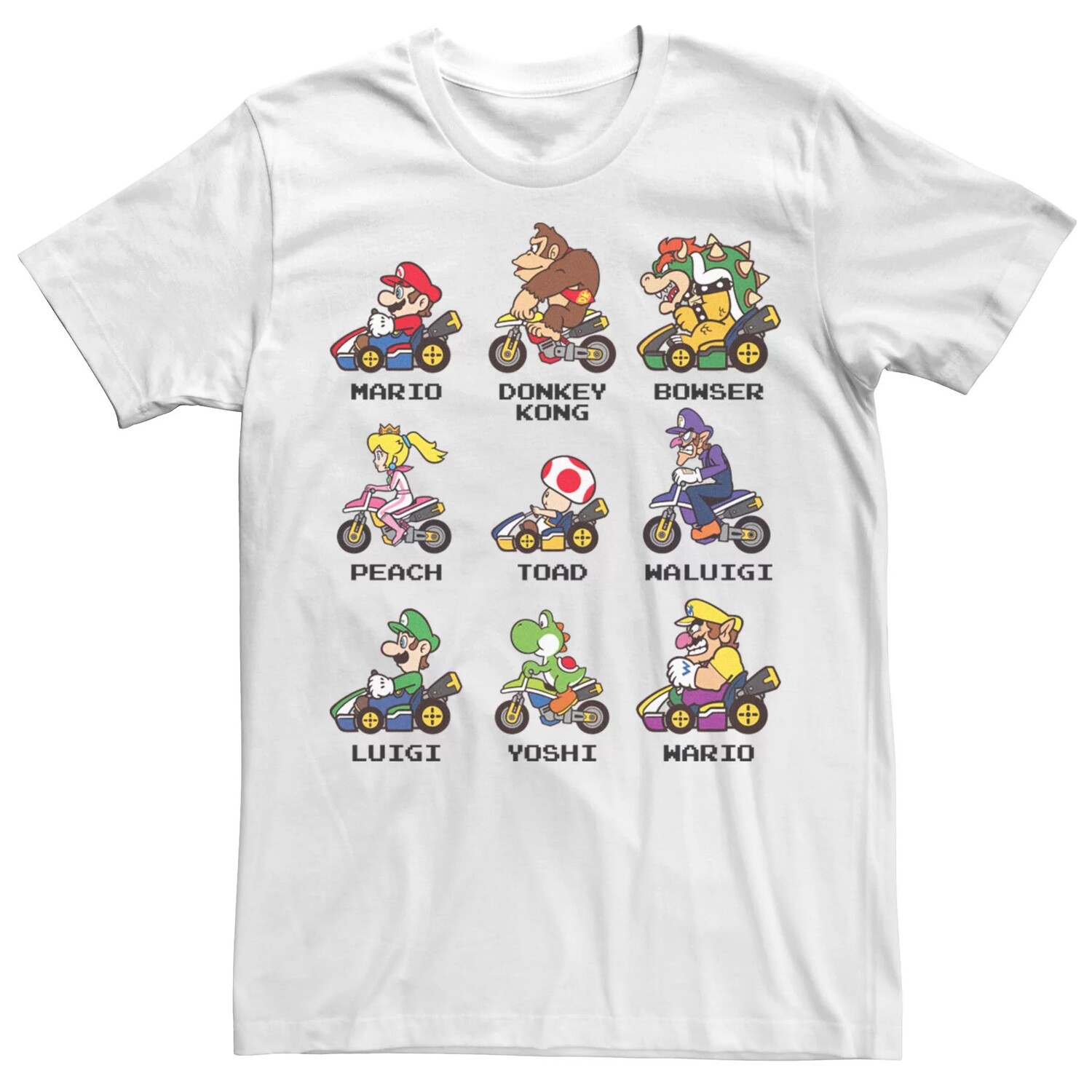 Мужская футболка с короткими рукавами Nintendo Mario Kart Racers Licensed Character, белый
Мужская футболка с короткими рукавами Nintendo Mario Kart Racers Licensed Character, белый
