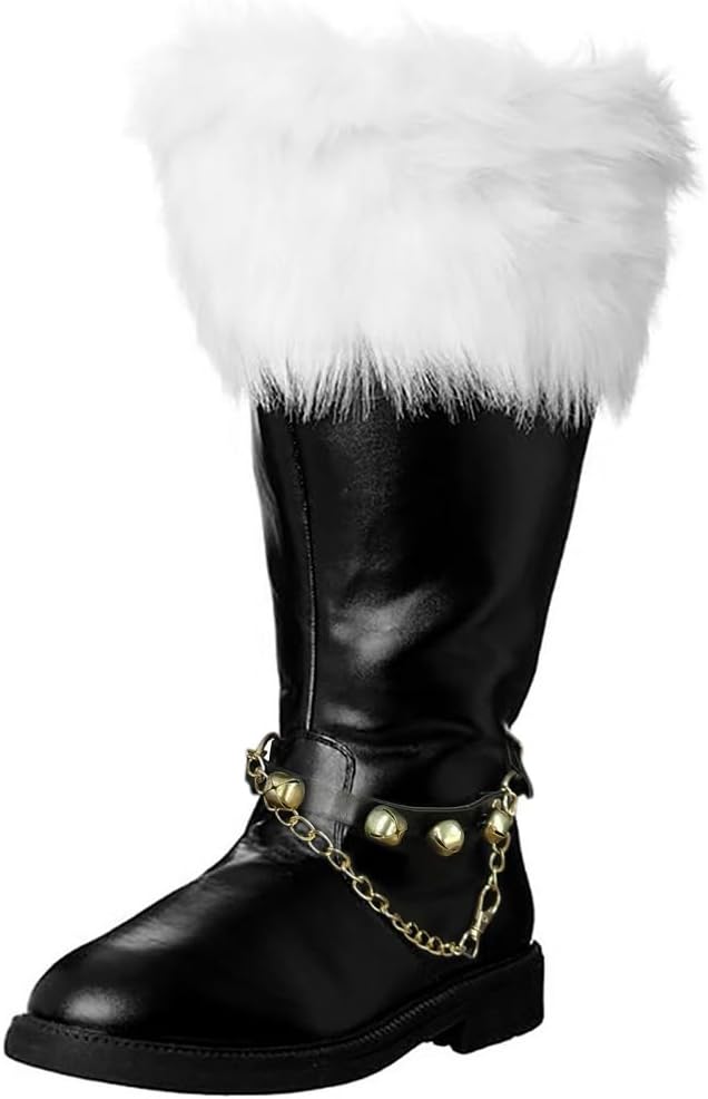 Мужские ботинки Санта-Клауса с белыми плюшевыми манжетами для рождественского костюма Ace Shock
Мужские ботинки Санта-Клауса с белыми плюшевыми манжетами для рождественского костюма Ace Shock