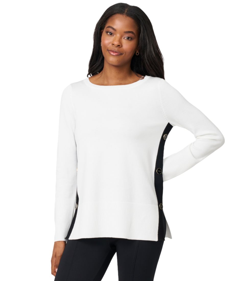 Женская туника с контрастной отделкой и боковыми пуговицами, размеры PXS-XL Melissa Paige, Snow White
Женская туника с контрастной отделкой и боковыми пуговицами, размеры PXS-XL Melissa Paige, Snow White